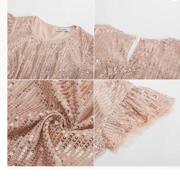 GRACE KARIN Sparkly Sequin Dress Cap Sleeve Dress NWT - Picture 4 of 14